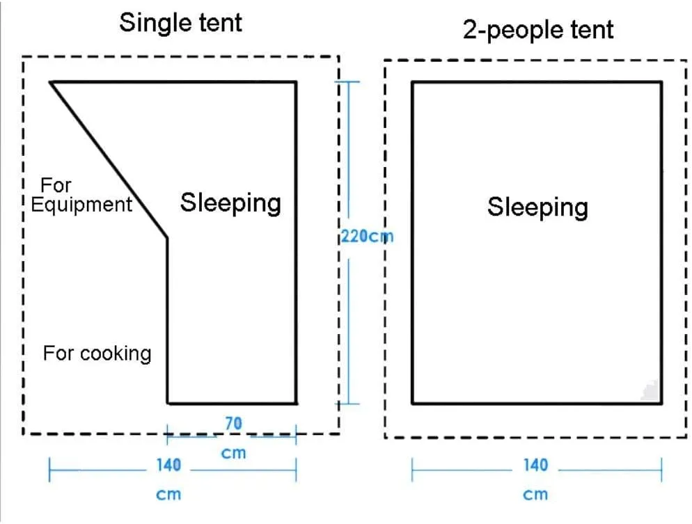 1-4 People Water-Proof 2-Side-Silicon-Coating Flysheet Ultralight 4-Season Tent Inner Tent and Poles (4 People Inner Mesh)