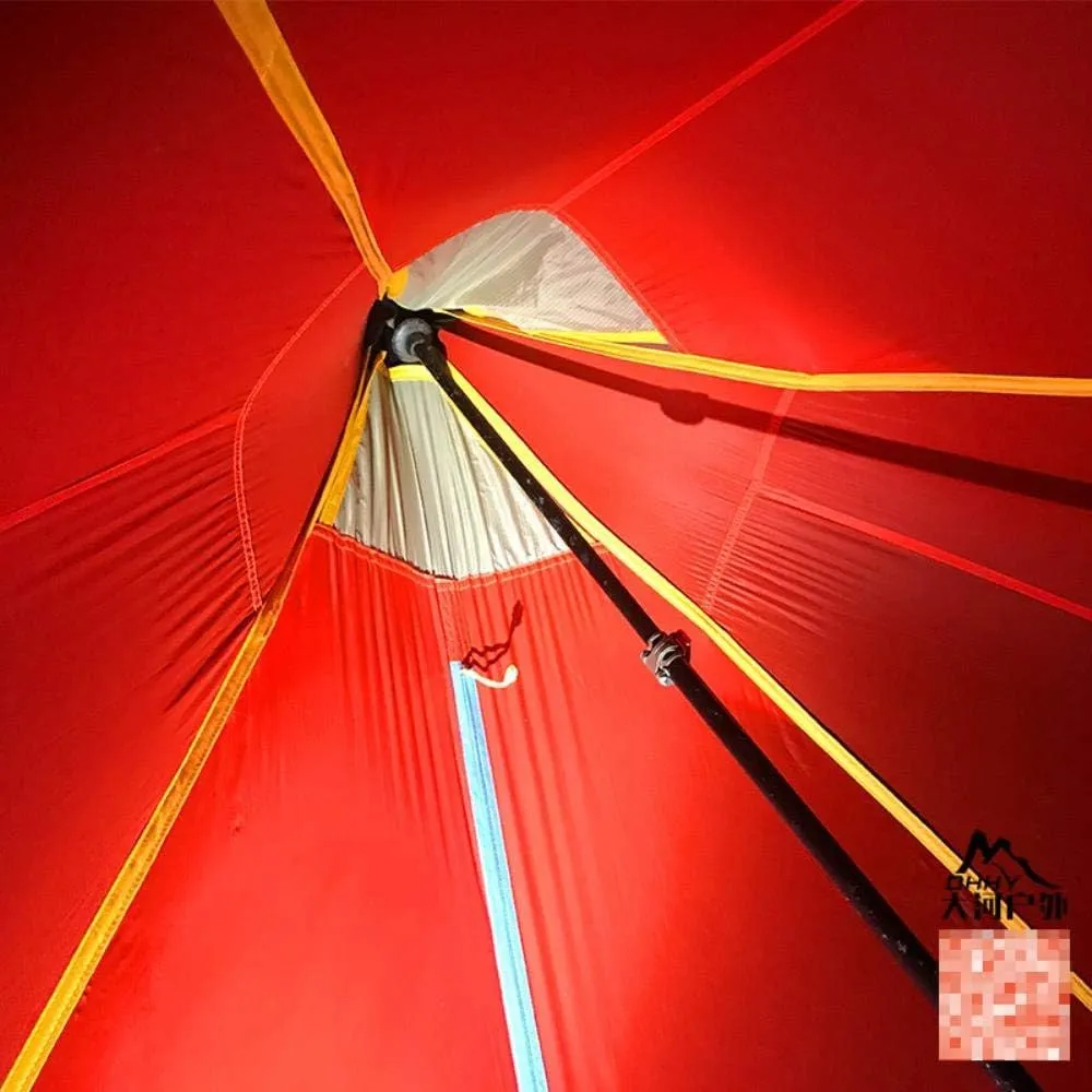 1-4 People Water-Proof 2-Side-Silicon-Coating Flysheet Ultralight 4-Season Tent Inner Tent and Poles (4 People Inner Mesh)