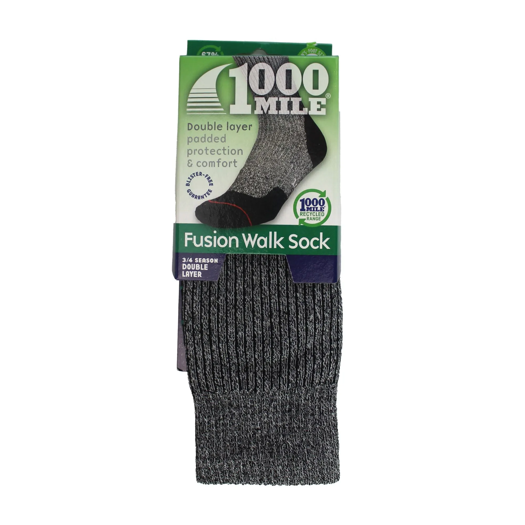 1 Pack Mens Fusion Repreve Double Layer Socks