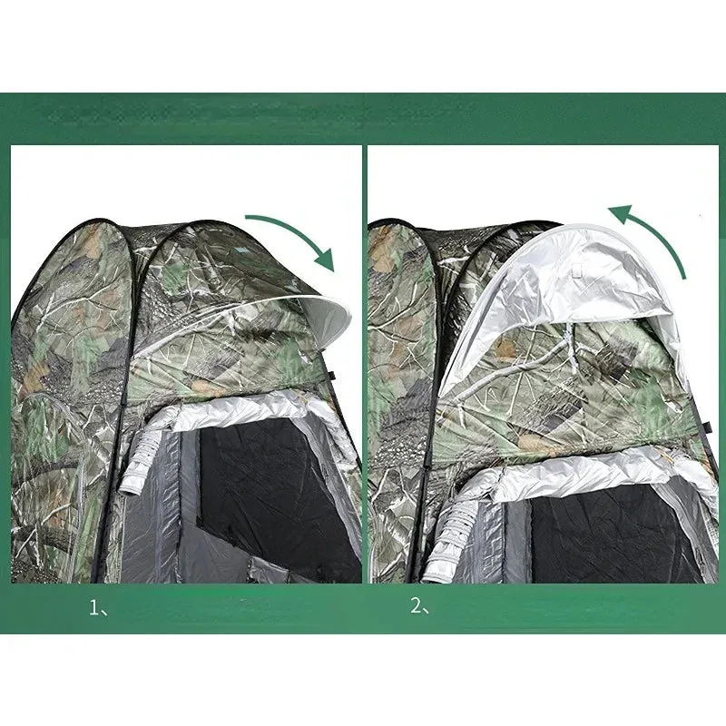 1-Person Camouflage Tent - Pop Up, Anti-Mosquito, Rain-Proof, Sunscreen - Mesh Design, Quick Open
