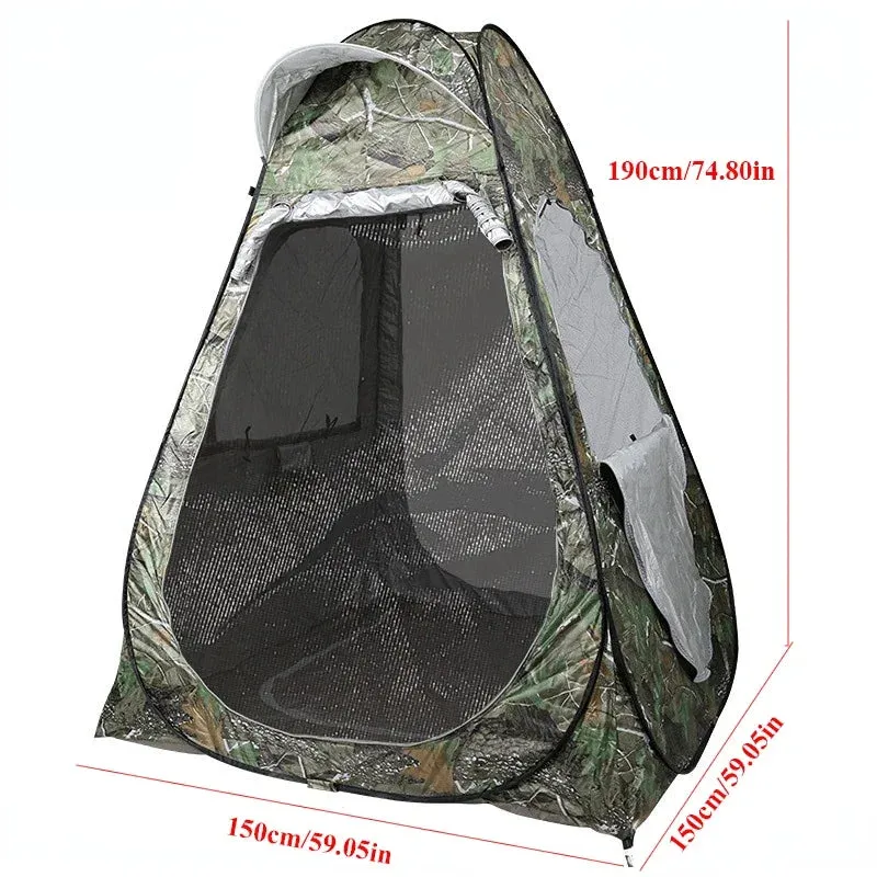 1-Person Camouflage Tent - Pop Up, Anti-Mosquito, Rain-Proof, Sunscreen - Mesh Design, Quick Open