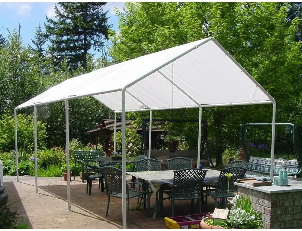 10' x 16' Tarps Heavy Duty Waterproof, 12 Mil White Poly Tarp Cover, UV Resistant, Rip and Tear Proof Tarpaulin with Grommets and Reinforced Edges for Roof, Patio, Camping, Boat, Pool