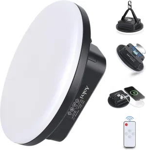 10000 mAh Portable LED Camping Light Rechargeable,3 Light Colors & 1500LM Stepless Dimming Tent Light, IPX65 Waterproof, Magnetic Base for Hurricane Emergencies, Outdoor, Hiking, Home (Telecontrol)