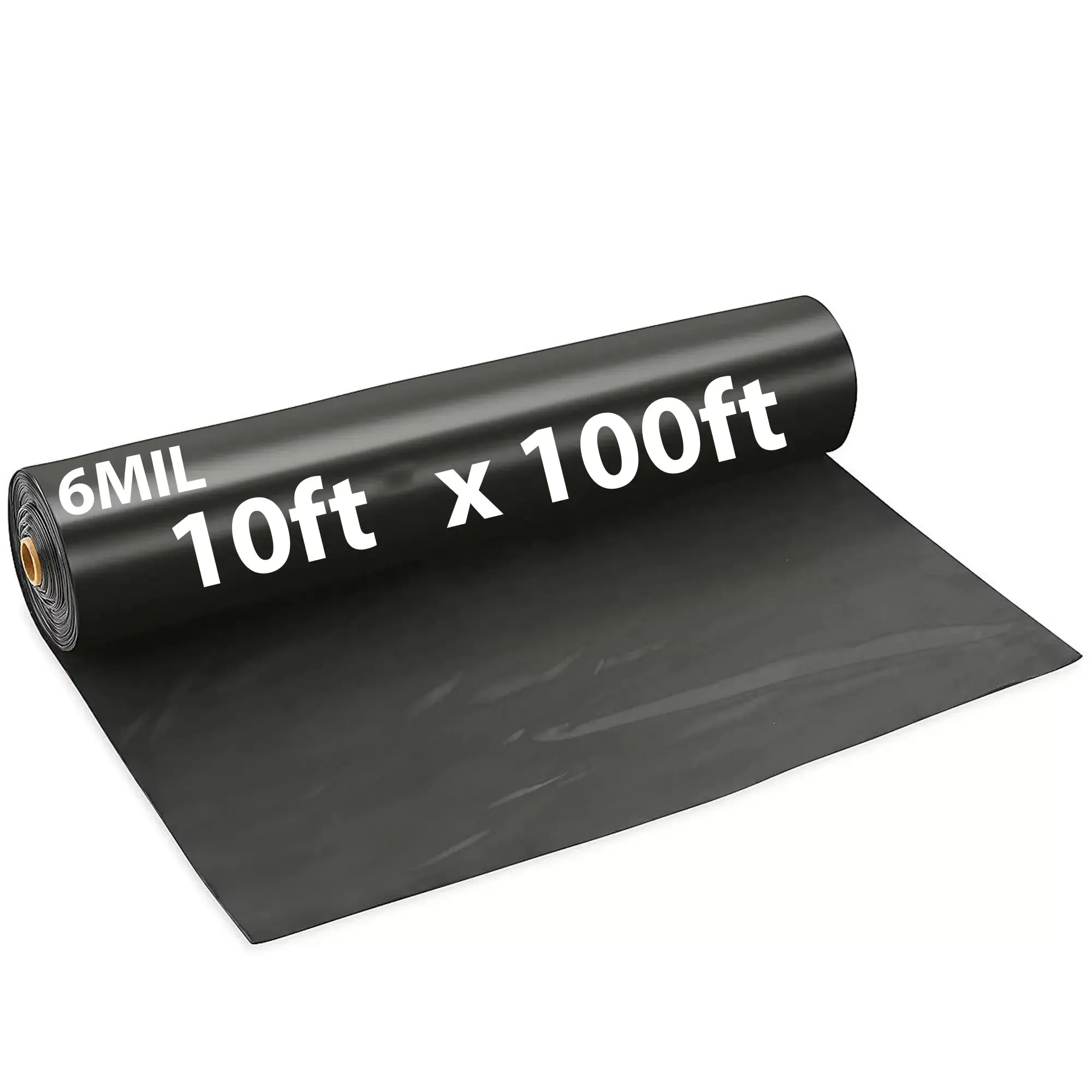 10ftX100ft Black Poly Tarp 6 Mil Low Density LDPE 1 Roll