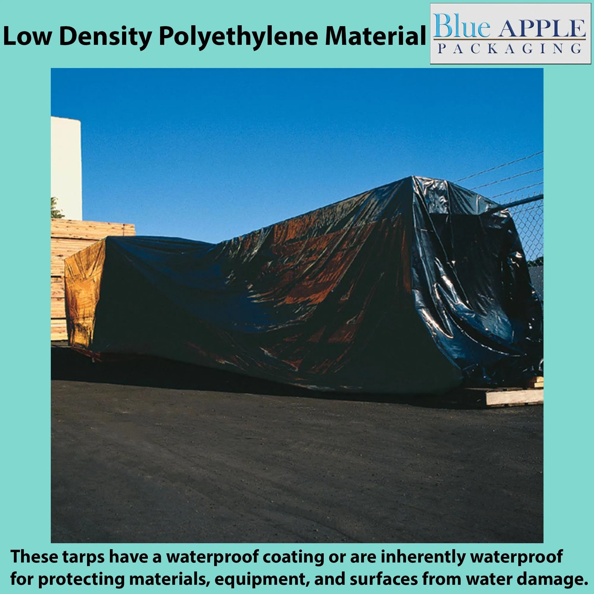 10ftX50ft Black Poly Tarp 4 Mil Low Density LDPE 1 Roll