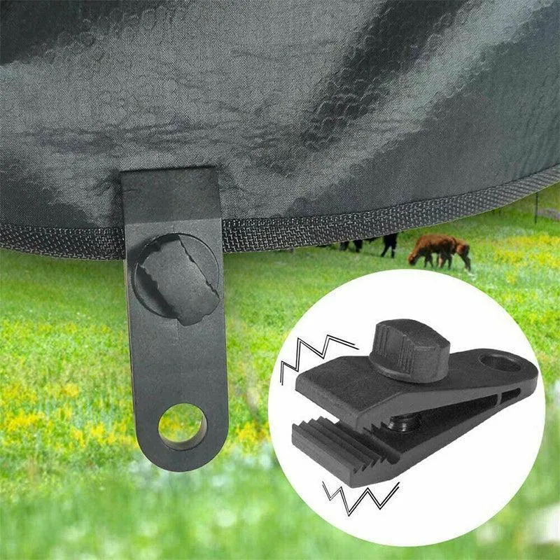 10Pcs Heavy-Duty Awning Tarp Tent Clips for Camping Survival