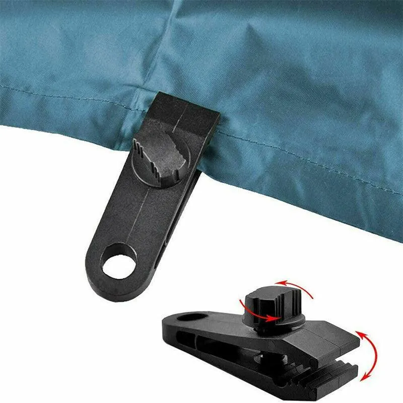10Pcs Heavy-Duty Awning Tarp Tent Clips for Camping Survival