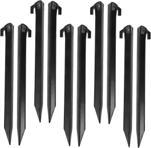 10Pcs Heavy Duty Plastic Tent Pegs for Camping and Outdoor Use Durable Canopy Stakes for Grass and Hard Ground for Tents Gazebos and Awning Setup