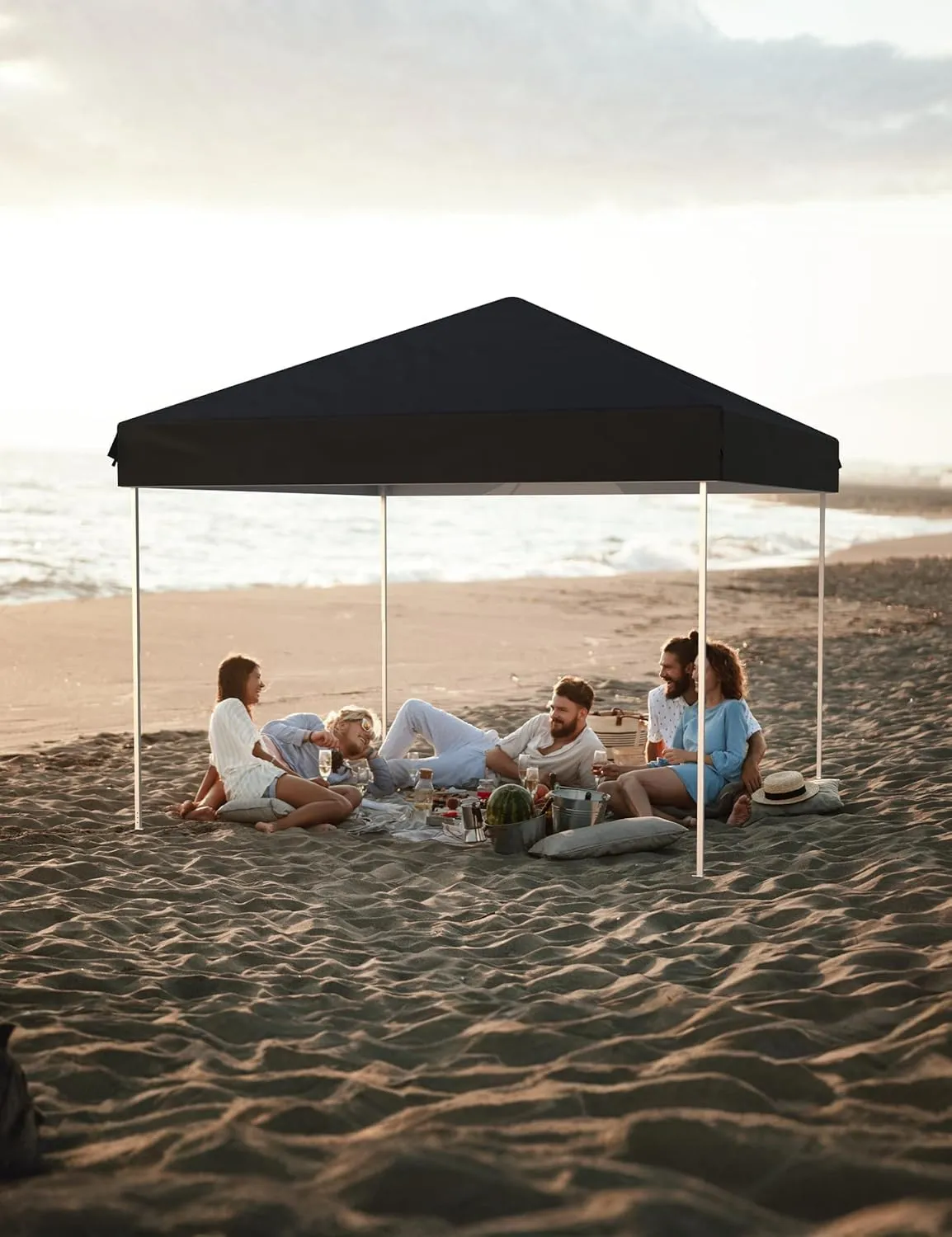 10x10 Ft Heavy-Duty Pop-Up Canopy Tent, One-Person Instant Setup, No Removable Sidewalls, Commercial-Grade Shelter for Outdoor Events, Markets, Sports, Parties