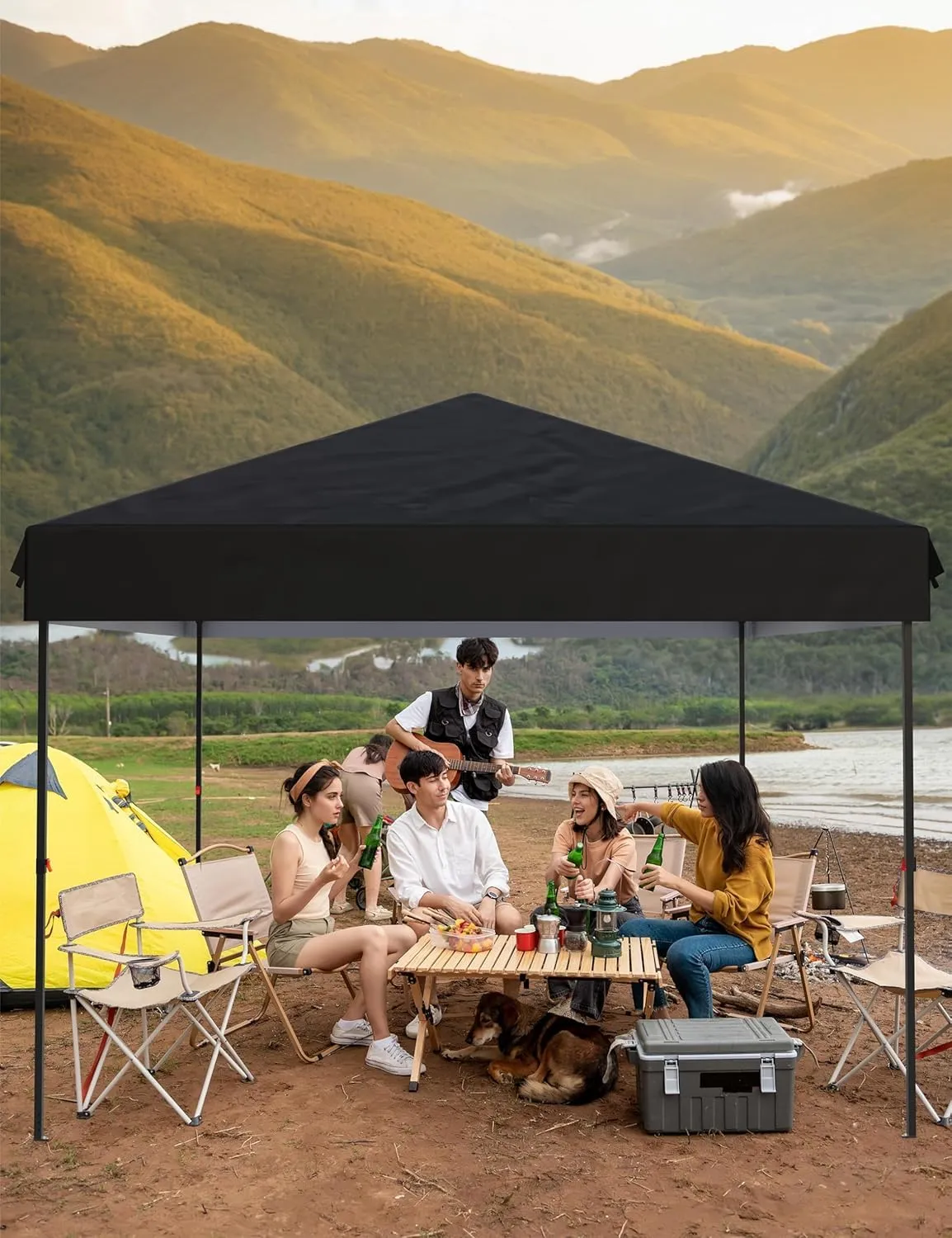 10x10 Ft Heavy-Duty Pop-Up Canopy Tent, One-Person Instant Setup, No Removable Sidewalls, Commercial-Grade Shelter for Outdoor Events, Markets, Sports, Parties