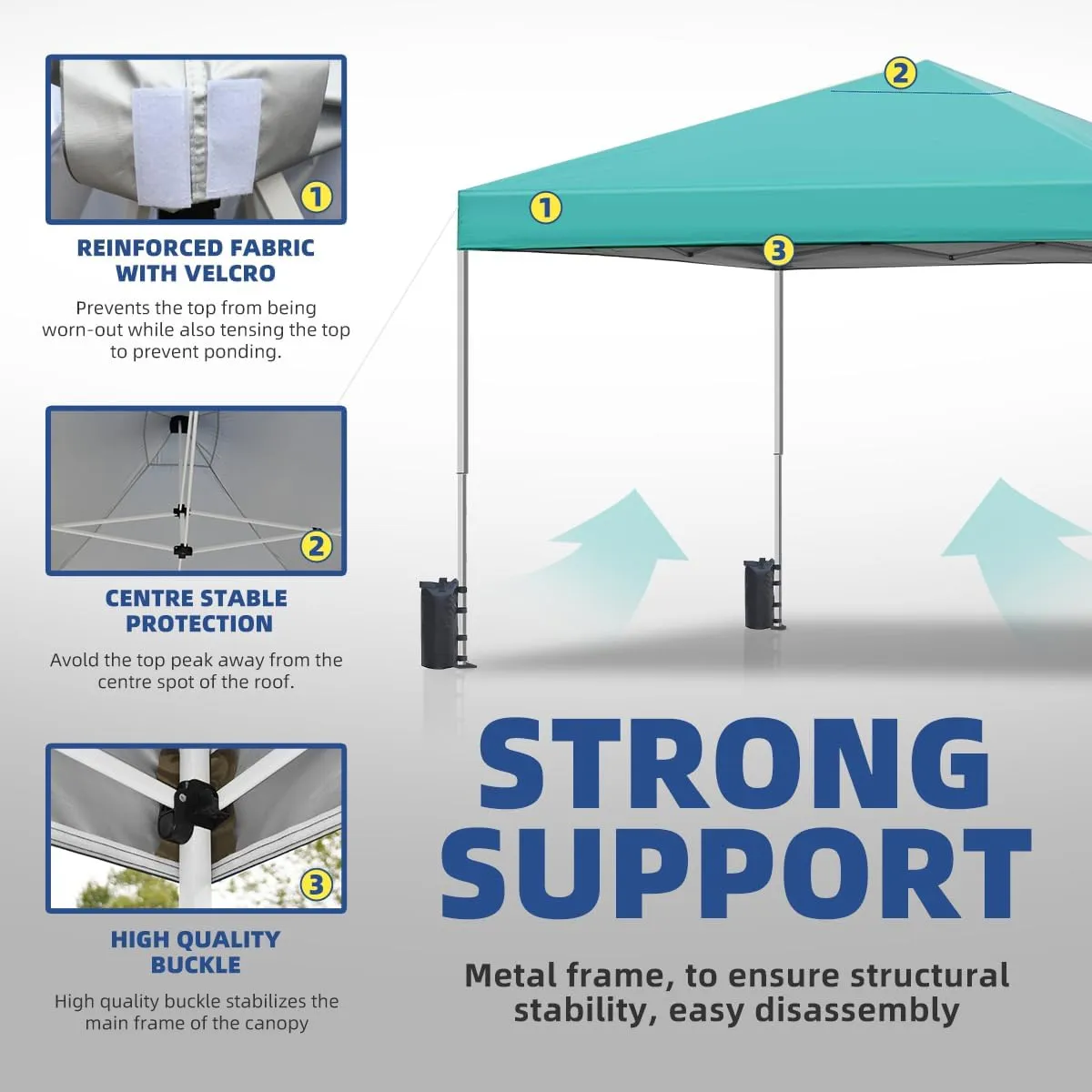 10x10ft Pop Up Canopy Tent Instant Shelter, Portable Outdoor Sun Shade with Silver Coated UPF 50  Waterproof Top, 3-Height Adjustable Frame for Camping, Parties, Events (Green)