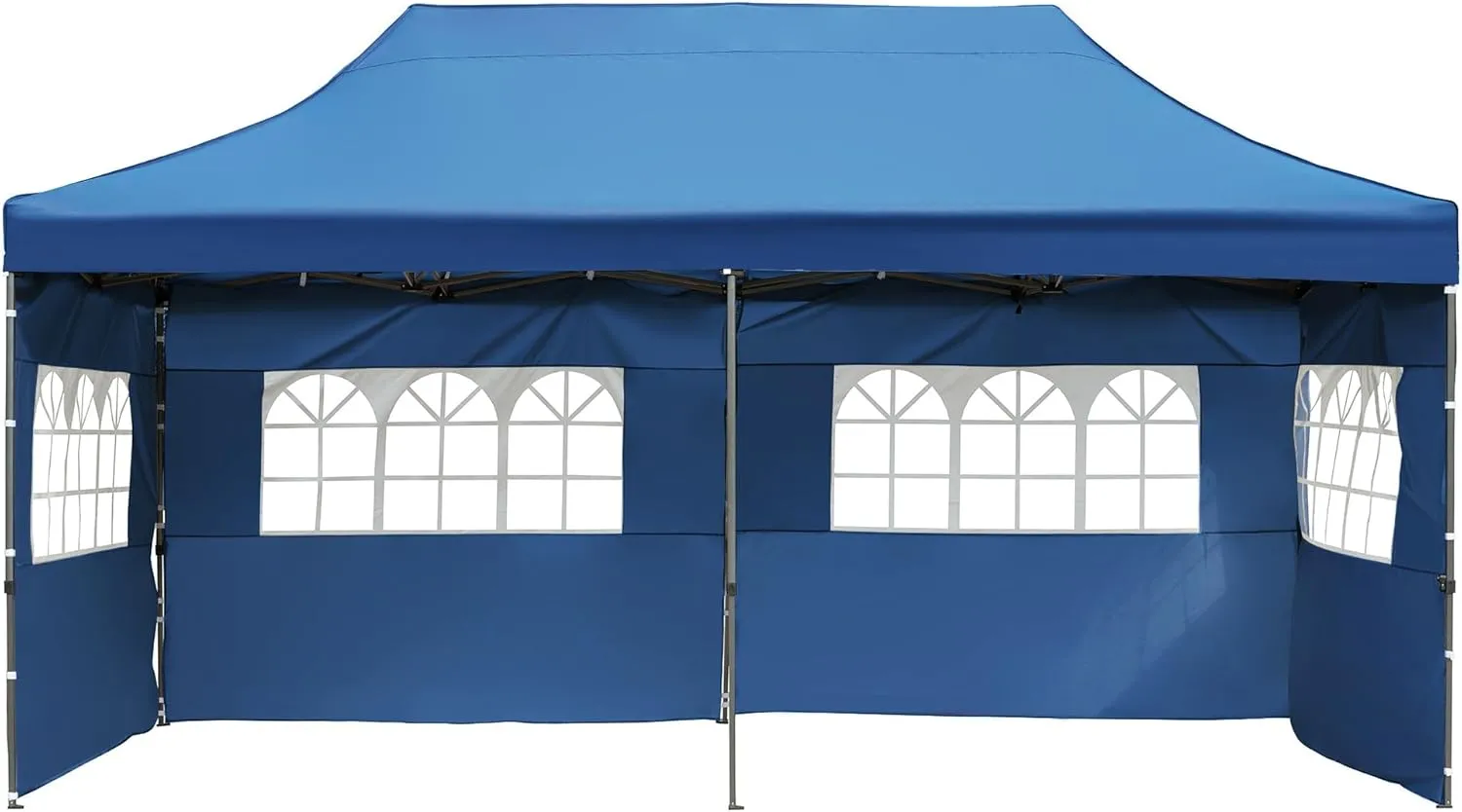10x20 FT Pop Up Canopy Tents for Parties W/Wheeled Bag,Outdoor Waterproof Wedding Patio Gazebo W/6 Removable Sidewalls,Large Event Shelters W/Sandbags&Adjustable Height,for Party,Wedding,Blue