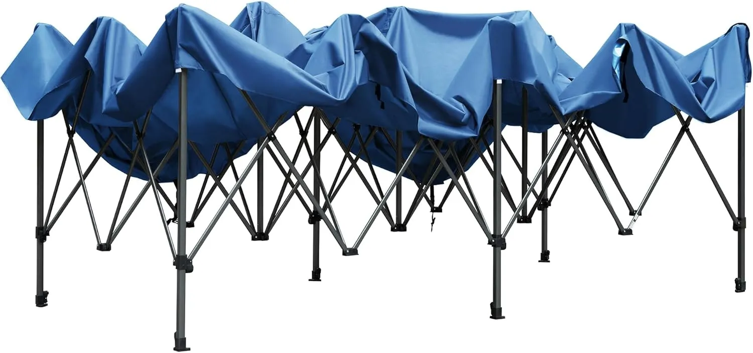 10x20 FT Pop Up Canopy Tents for Parties W/Wheeled Bag,Outdoor Waterproof Wedding Patio Gazebo W/6 Removable Sidewalls,Large Event Shelters W/Sandbags&Adjustable Height,for Party,Wedding,Blue