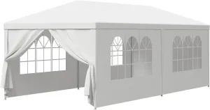 10’X20’ Outdoor Canopy Tent Camping Gazebo Storage Shelter Pavilion Cater Events w/Removable Sidewalls for Backyard BBQ Camping Picnic Party Wedding Ceremony, Easy Assemble and Remove