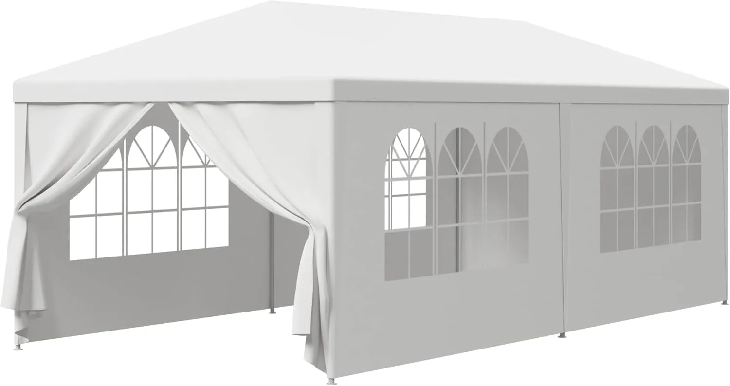10’X20’ Outdoor Canopy Tent Camping Gazebo Storage Shelter Pavilion Cater Events w/Removable Sidewalls for Backyard BBQ Camping Picnic Party Wedding Ceremony, Easy Assemble and Remove