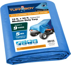 10x20 Waterproof Tarp – 5 MIL Heavy-Duty Poly Tarp Cover – Tear-Resistant, UV Resistant, Weatherproof, Multipurpose Tarpaulin for Camping, Roof, Patio, Pool, Boat, Car, Outdoor Protection