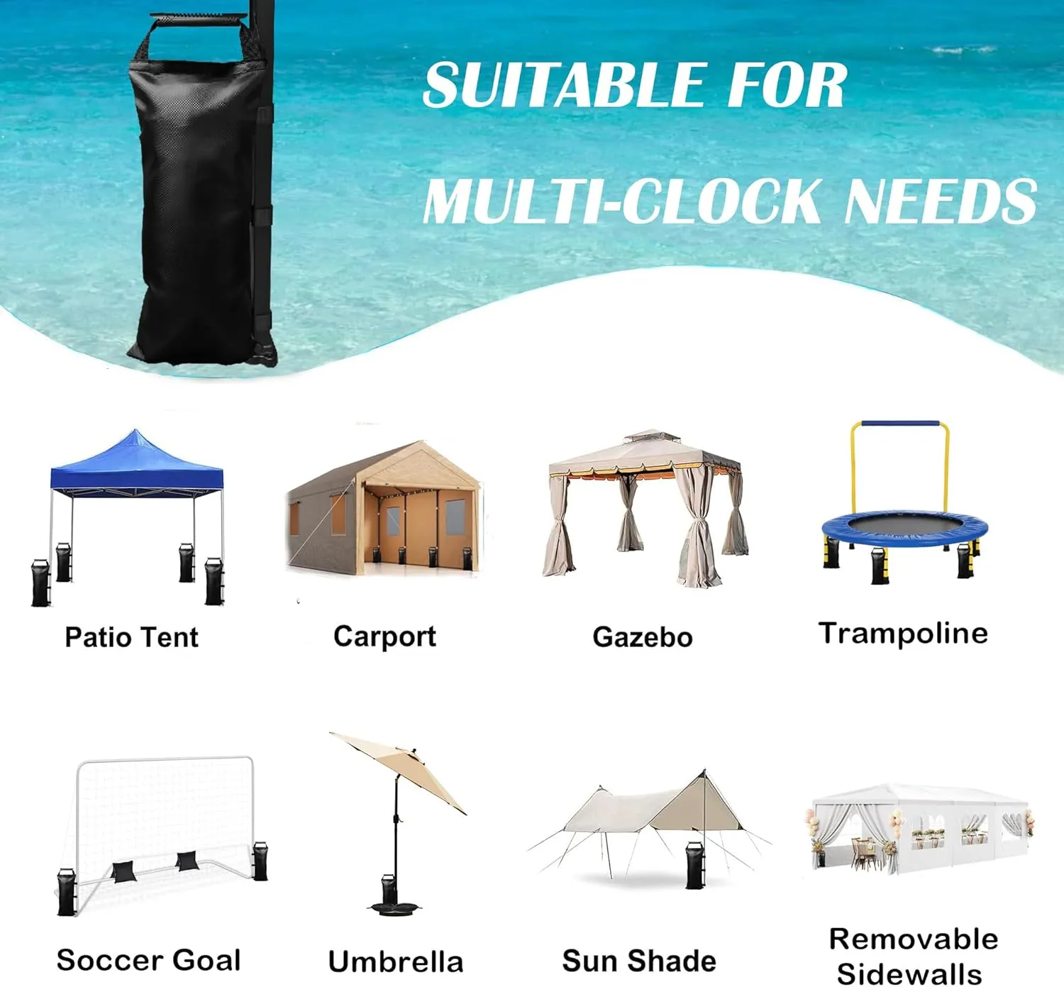 112 LBS Enhanced Sand Bags for Canopy (NO Sand)-Sand Bags for Weight - Sand Bags for Canopy Tent- Canopy Weights for Canopy Tent Legs - Outdoor Weighted Sand Bags, Dark Blue