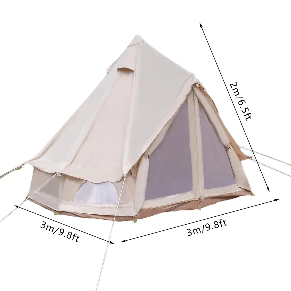 118*118*78In Mongolian Tent Outdoor Camping for Family Cotton Canvas Polyester Cotton  Foldable Bell Tent for Camping Hiking