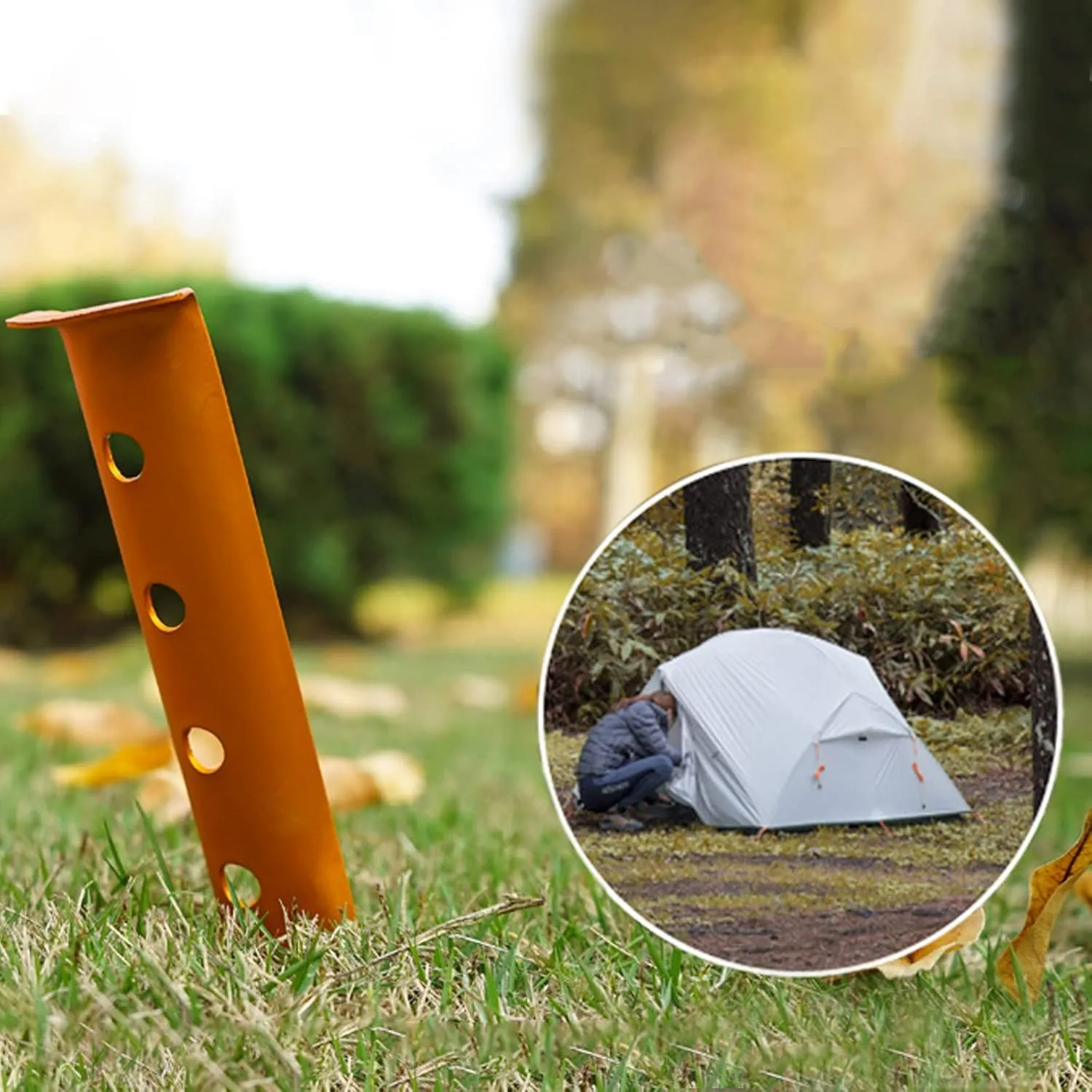 12 Pack Tent Stakes, 12.2In Aluminum Alloy Tent Stakes Pegs Heavy Duty Beach Tent Poles Camping Tent Stakes for Camping, Backpacking, Gardening and More
