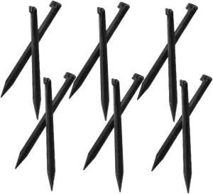12 Pcs Durable Plastic Tent Stakes with Hook for Outdoor Camping Beach Lawn and Garden Lightweight Ground Pegs for Canopy Tarp and Decorative Accessories