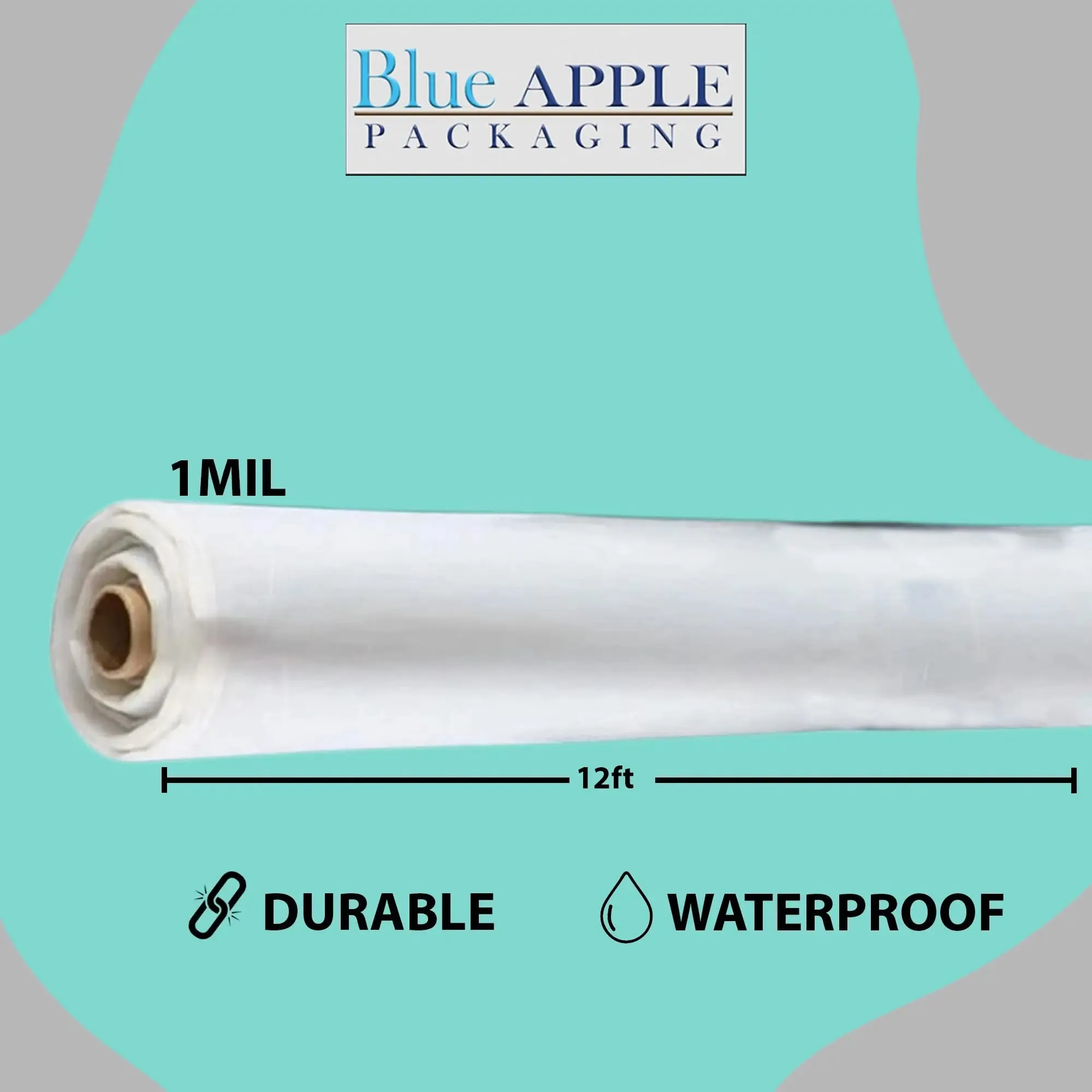 12ftX400ft Clear Poly Tarp 1 Mil Low Density LDPE 1 Roll