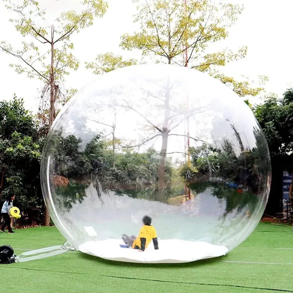 13FT Transparent Outdoor Tent, Garden Dome Bubble Tent with Air Blower, Large Inflatable Eco Home Tent for Outdoor Indoor Camping Stargazing Party