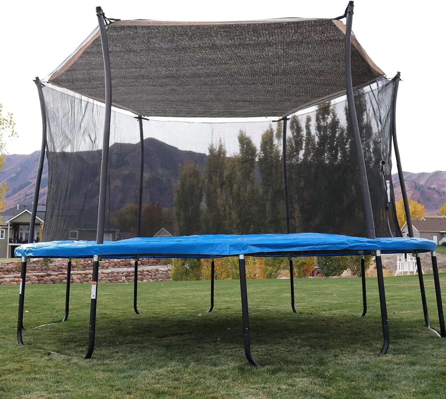 14FT Trampoline Canopy Trampoline Shade Cover Trampolines Tent Cover UV Leaves Resistant Easy To Install For Backyard Playground