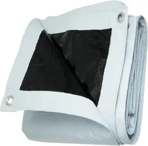 14Mil White/Black Heavy Duty Waterproof, 6.5x10 Ft UV Resistant Tarps with Grommets, Reversible Multipurpose Outdoor Protective Tarp Cover for Camping, Patio, RV, Pet Hutch Roof or Kennel