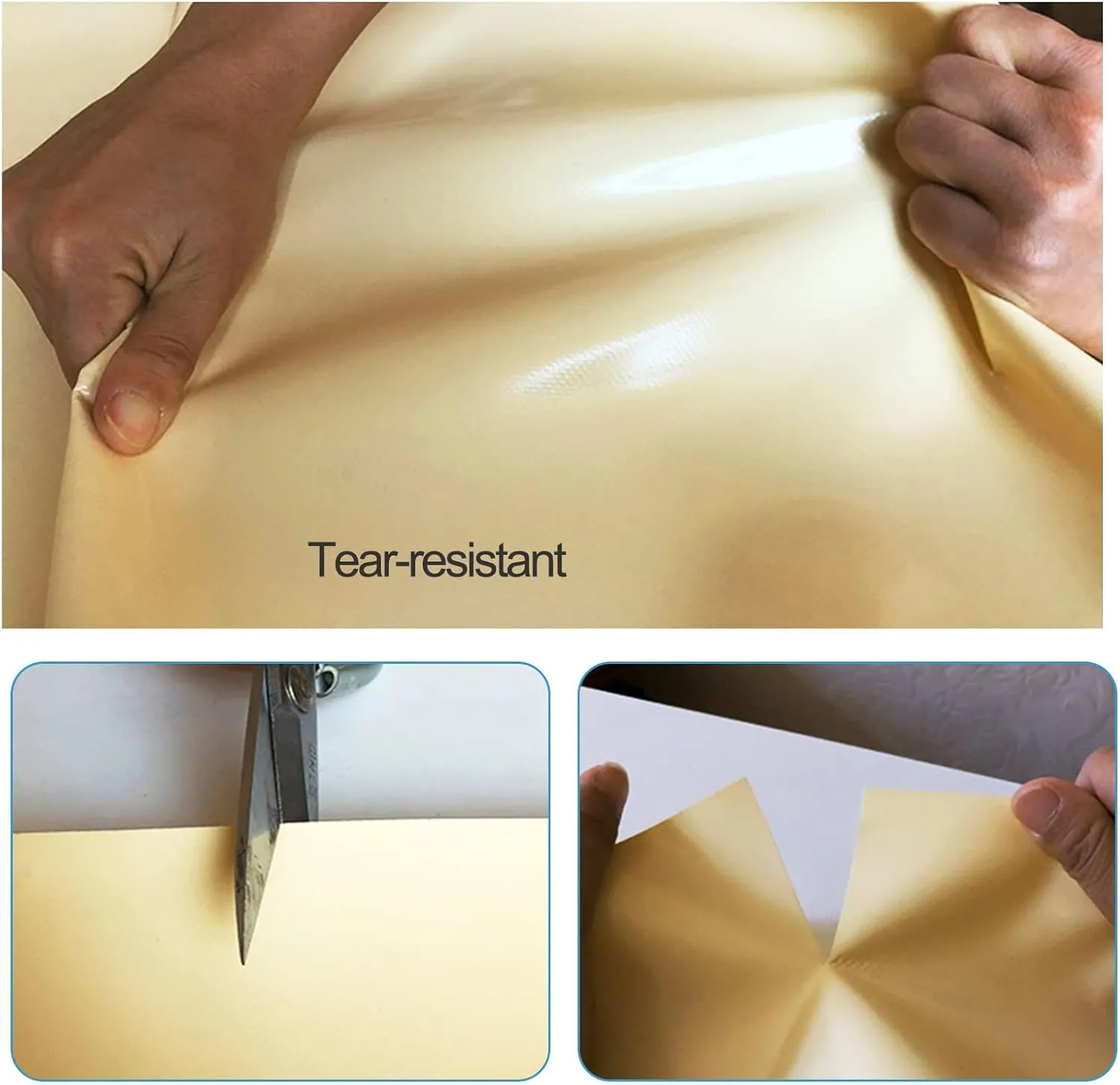1.5mx6m/2mx2m/2mx3m/2mx4m/3mx6m Beige Heavy Duty Tarpaulin Cover 500g/㎡ PVC Waterproof Tarpaulins Sheet for Rain Shelter, Camping, Outdoor and Pool Tarp Cover, with Metal Grommets(1.5x2m)