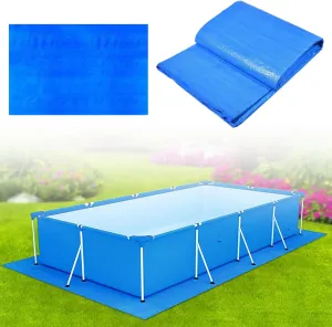 16.4x9.8Ft Rectangular Pool Ground Cloth Waterproof PE Above Ground Swimming Pool Covers mat Tarpaulin Sun-Proof Tarp for Painting, Camping Tarp