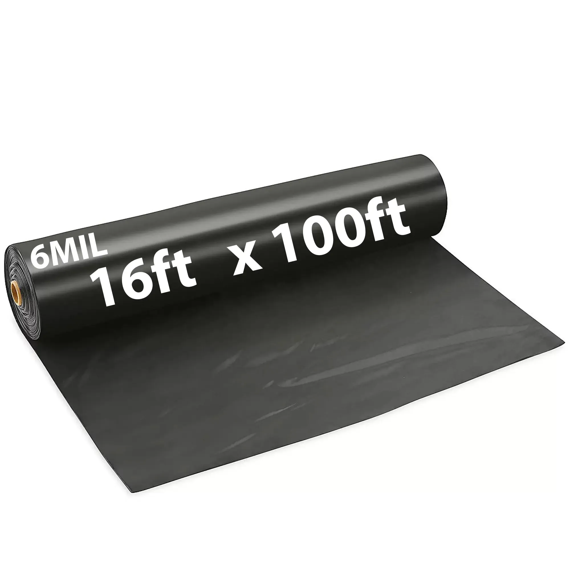 16ftX100ft Black Poly Tarp 6 Mil Low Density LDPE 1 Roll