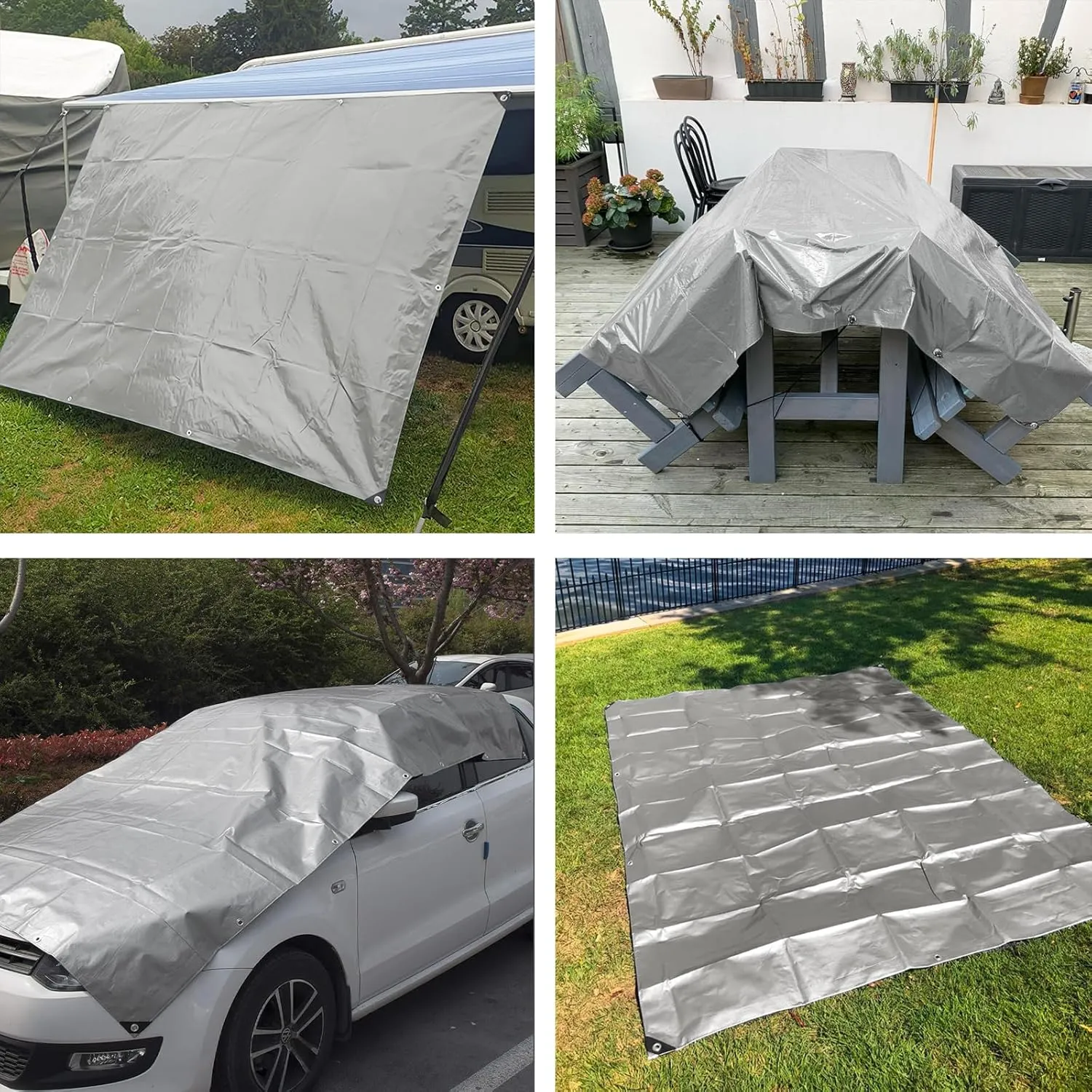 16x20 FT Tarps Heavy Duty Waterproof,12 Mil Large Tarps with Grommets and Reinforced Edges, UV Resistant, Tear&Fade Resistant, Heavy Duty Covers for Outdoors Patio Camping, 16 * 20 FT
