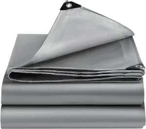16x20 FT Tarps Heavy Duty Waterproof,12 Mil Large Tarps with Grommets and Reinforced Edges, UV Resistant, Tear&Fade Resistant, Heavy Duty Covers for Outdoors Patio Camping, 16 * 20 FT