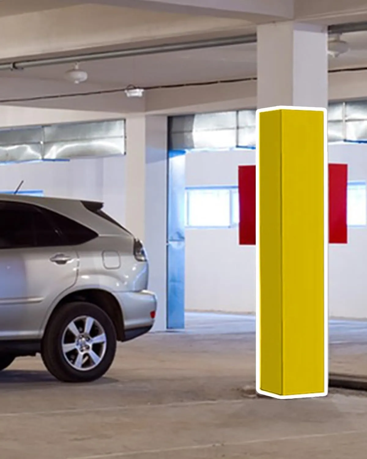 183cm Garage Post Pole Padding 0.78inch Thickness, Custom Basketball Poles Pad for Playground Basement Gym, Wrap Around Collision Barrier Pole Cover(Yellow,H 4ft(48"))