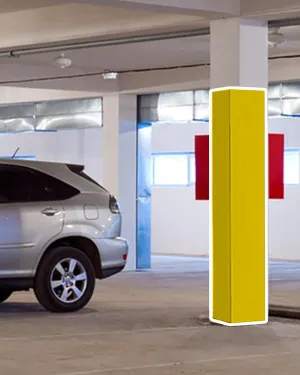 183cm Garage Post Pole Padding 0.78inch Thickness, Custom Basketball Poles Pad for Playground Basement Gym, Wrap Around Collision Barrier Pole Cover(Yellow,H 4ft(48"))