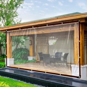 1pc Heavy-Duty Clear Waterproof Tarp Outdoor Garden Rainproof Covering PVC Vinyl Tarp Perfect for Patio, Henhouse, Porch Canopy
