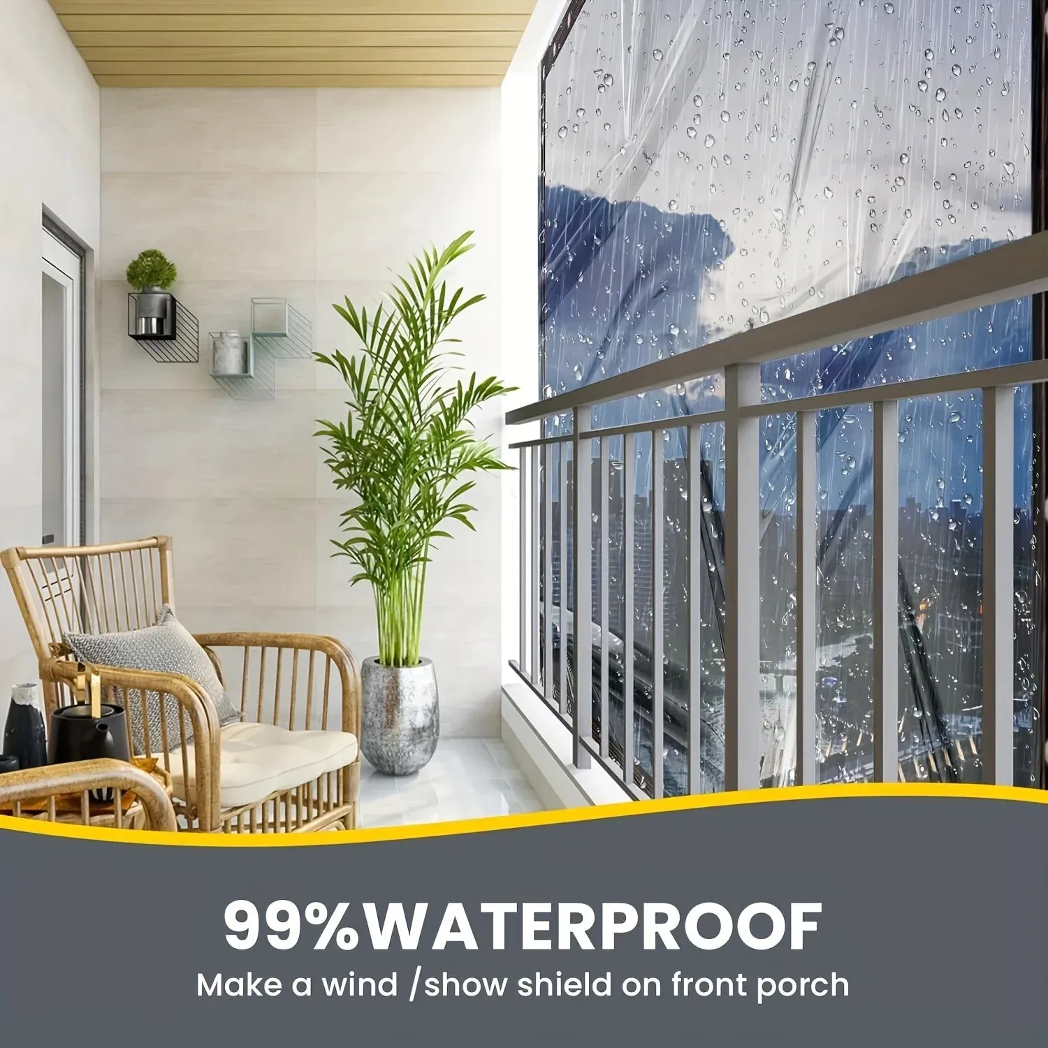 1pc Heavy-Duty Clear Waterproof Tarp Outdoor Garden Rainproof Covering PVC Vinyl Tarp Perfect for Patio, Henhouse, Porch Canopy