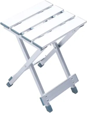1Pc Portable Aluminum Alloy Folding Stool Lightweight Nonskid Design for Camping Fishing Picnics Outdoor Activities Compact Convenient Storage