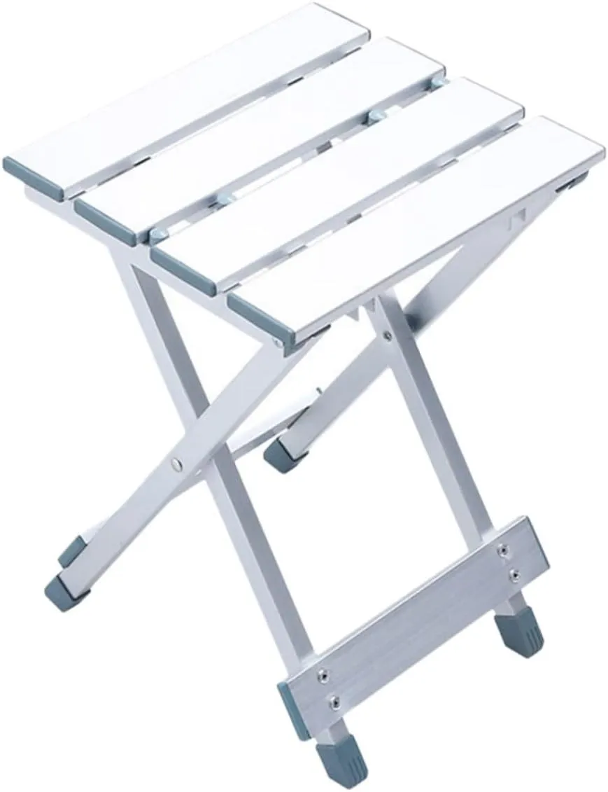 1Pc Portable Aluminum Alloy Folding Stool Lightweight Nonskid Design for Camping Fishing Picnics Outdoor Activities Compact Convenient Storage