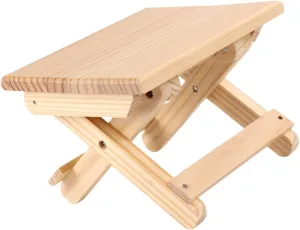 1pc Wooden Foldable Taboret Lightweight Compact Stool for Outdoor Indoor Use for Camping Fishing and Picnics Portable Design Light Yellow