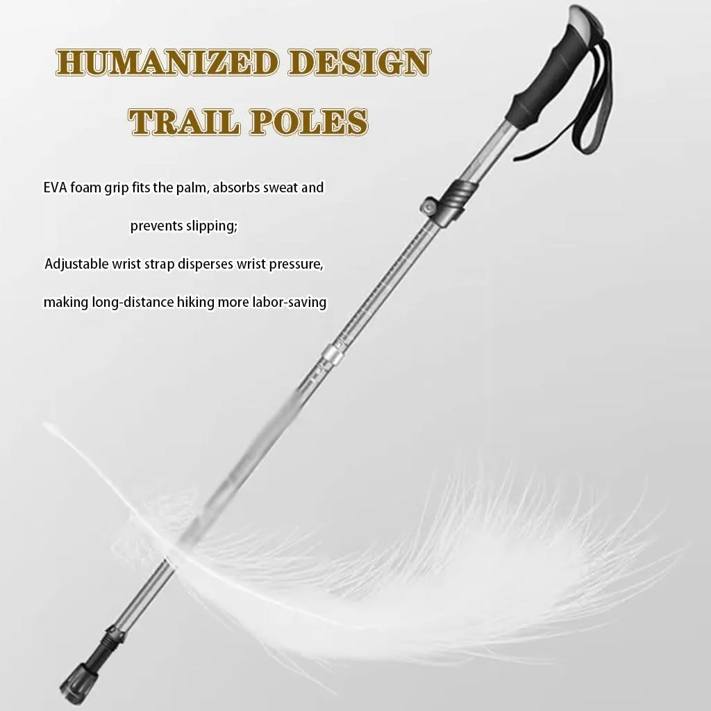 2-Pack Folding Trekking Poles, Adjustable Ultralight Walking Sticks, with EVA Grips   Quick Lock, for Men, Women