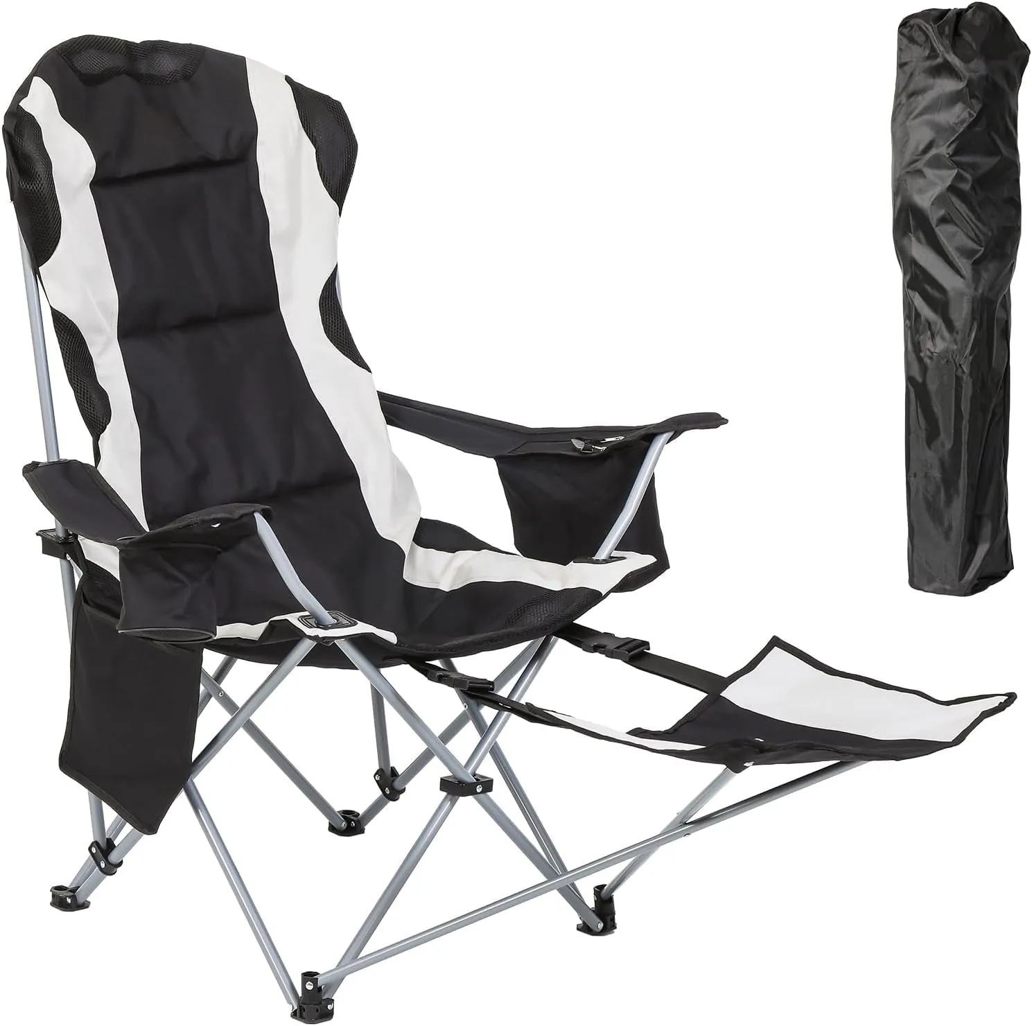 2 Pack Padded Camping Chair   Camping Chair w Foot Rest