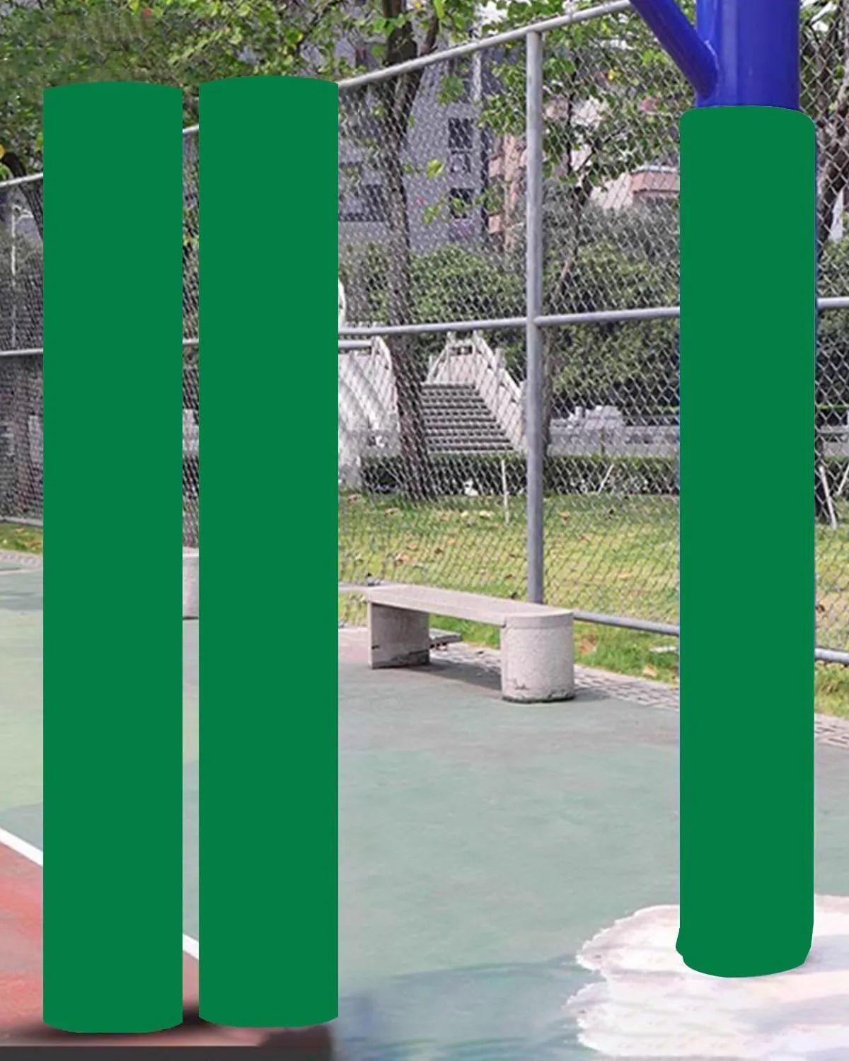 2 Pack Pole Padding Cover for Outdoor, 6ft Wrap Around Pole Pad for Basement Garage Universal, Shock Absorbing Auto Collision Barrier Post Pad(Green,Dia 8.6"(0.72ft))