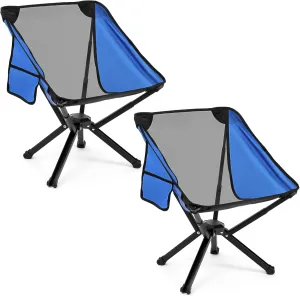 2 Pack Portable Chairs, Camping Chairs Supports 350 LBS ，Lightweight Folding Chair - Backpacking Chair for Outdoor Camping, Beach, Fishing, Picnic, Lawn, Concert, Hiking, Blue