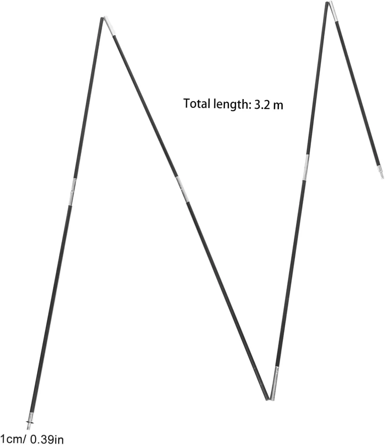2 Pcs Fiberglass Tent Support Poles Tent Frame Replacement Telescopic Pole for Hiking Camping