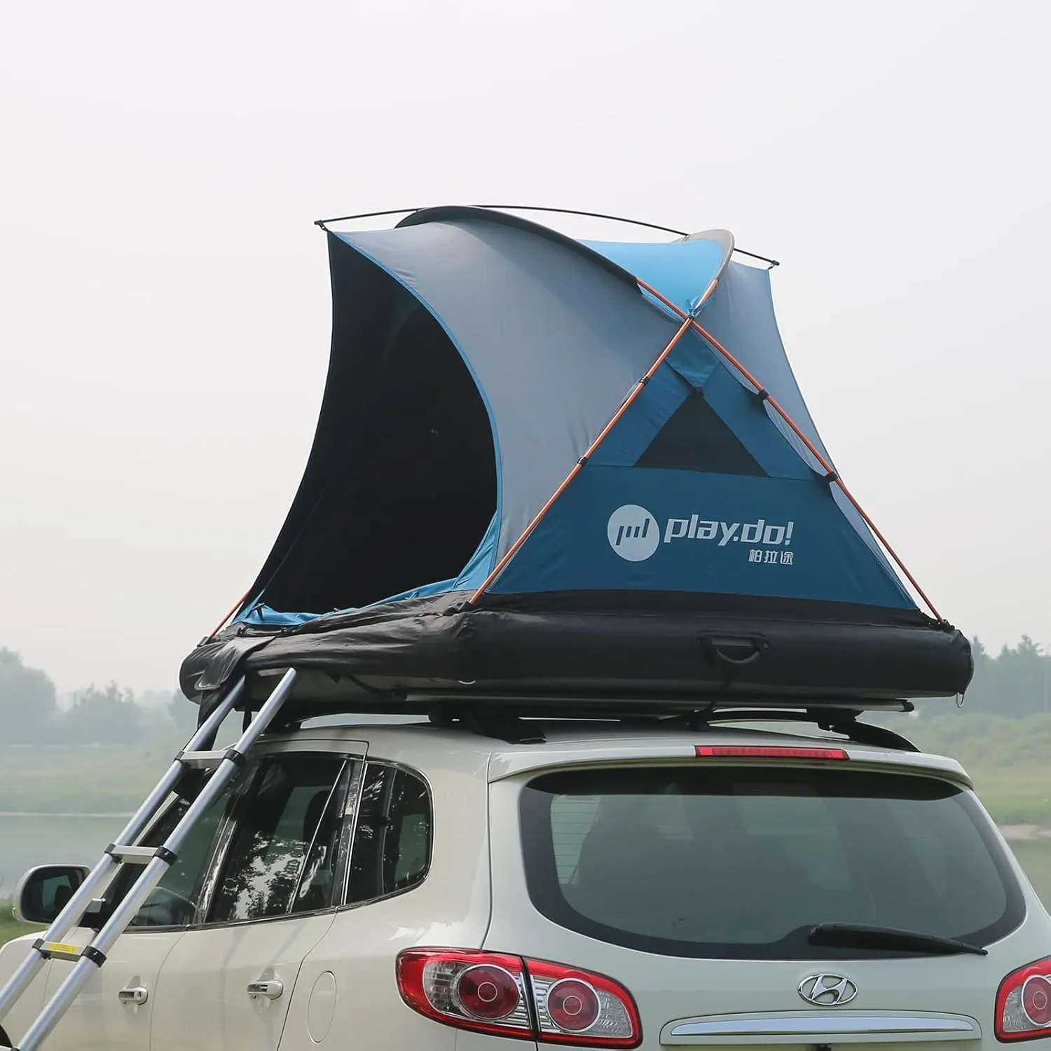 2 Person Inflatable Car Roof Top Tent with Pump,4 Season Waterproof and Sun Resitant Camping Dome Camping Tents for SUV, Truck and Universal Car Tent,Easy Setup
