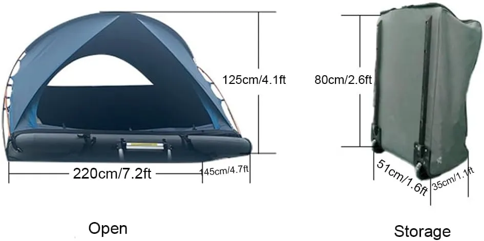 2 Person Inflatable Car Roof Top Tent with Pump,4 Season Waterproof and Sun Resitant Camping Dome Camping Tents for SUV, Truck and Universal Car Tent,Easy Setup
