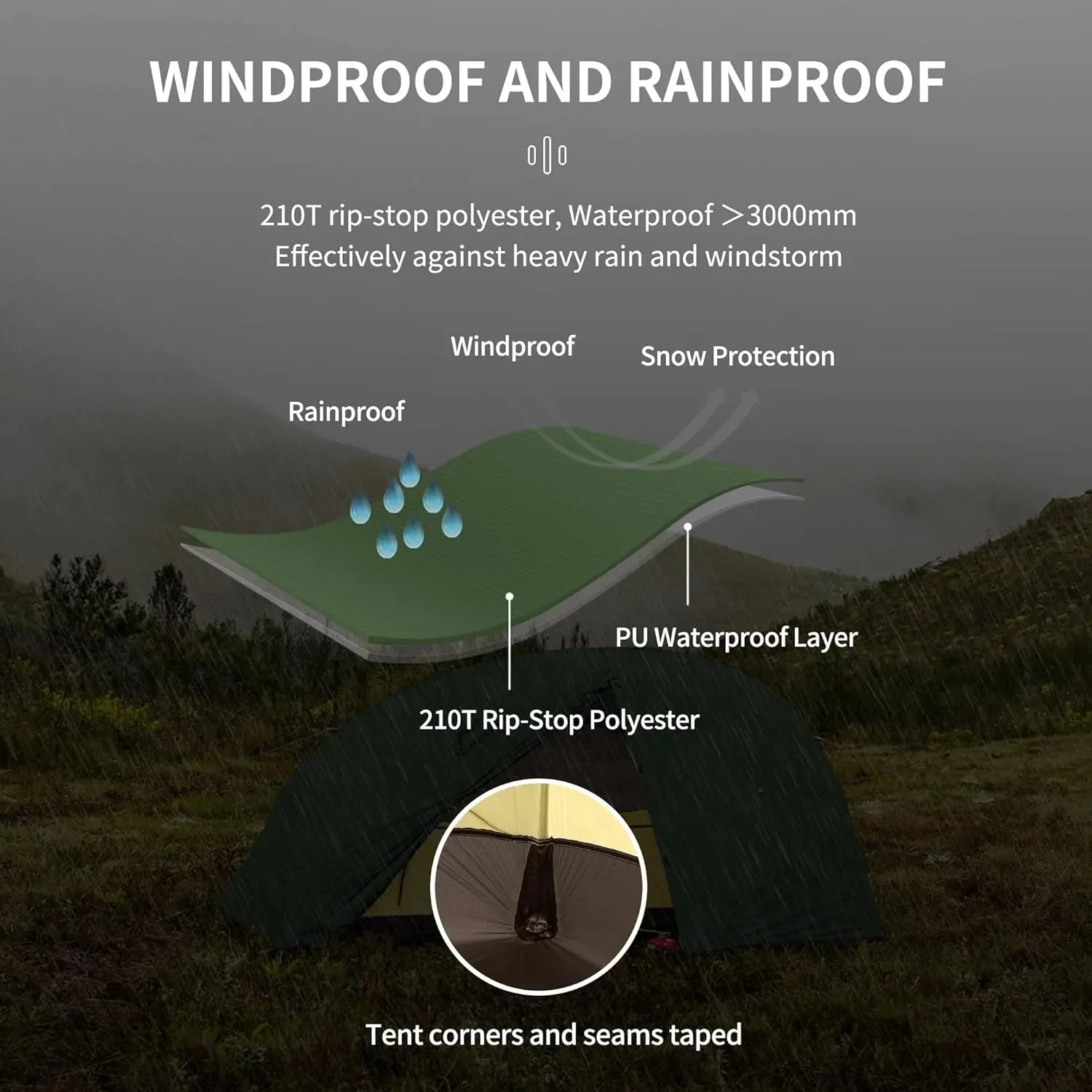 2 Person Waterproof Camping Tent
