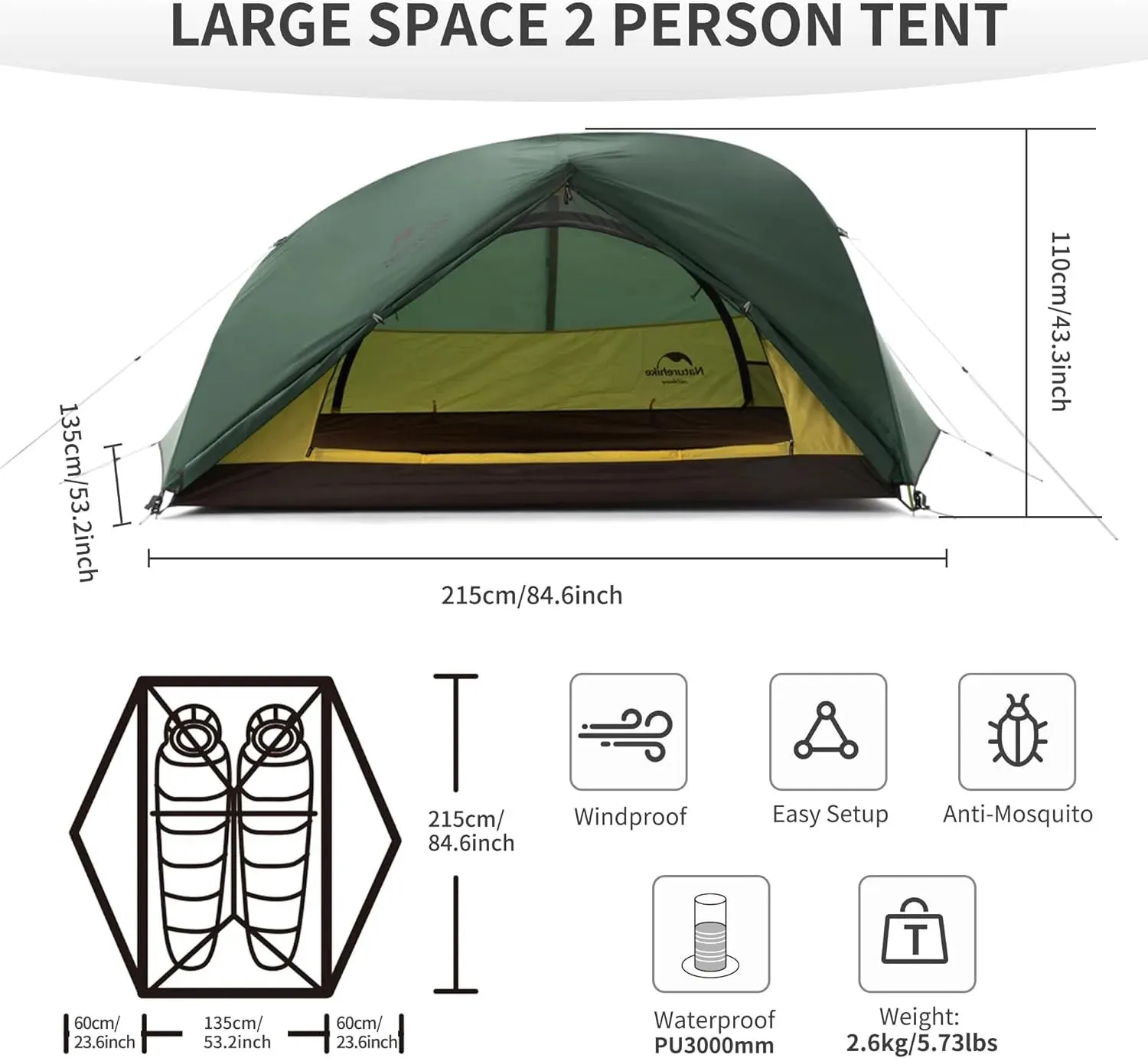 2 Person Waterproof Camping Tent