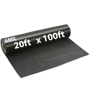 20ftX100ft Black Poly Tarp 6 Mil Low Density LDPE 1 Roll